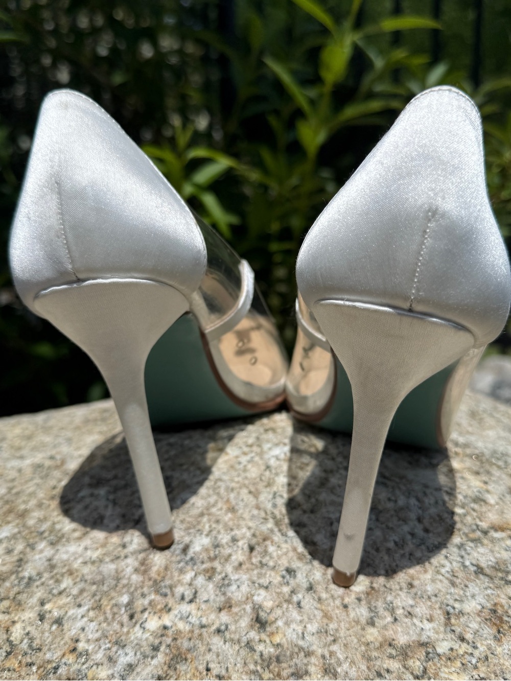 Betsey Johnson I Do Heels Clear PVC Bridal Pumps Wedding Bachelorette Bride 7.5 - Picture 6 of 11